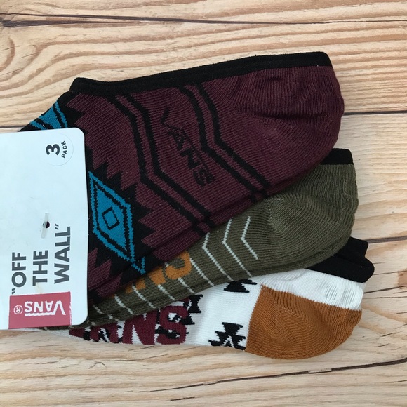 Vans Off The Wall 3 Pairs No Show Socks/Footies - Picture 7 of 12